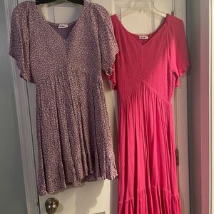 Two medium Pink Blush maternity dresses